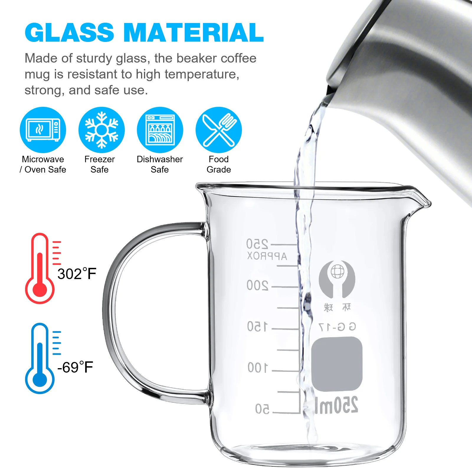 Béquer de 250 mL com alça - Imagem 4