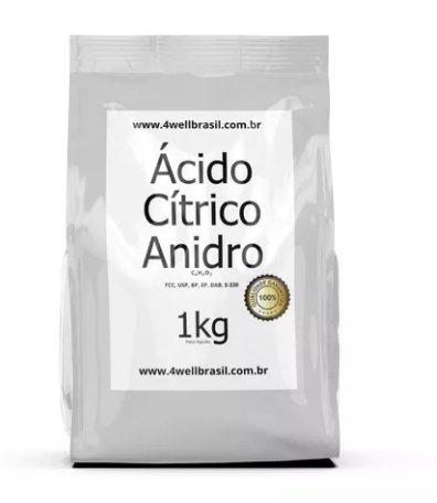 Ácido Cítrico Anidro 1 Kg - 100 % Puro - Alimentício